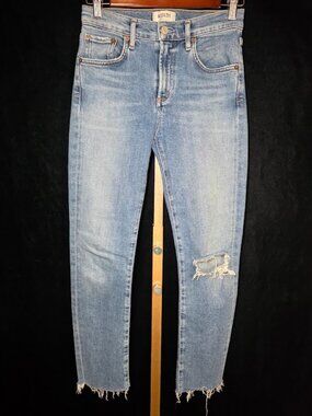 AGOLDE Womens Distressed Denim Jeans 24